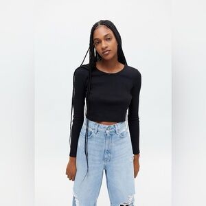 BDG Girlfriend Long Sleeve Cropped Top